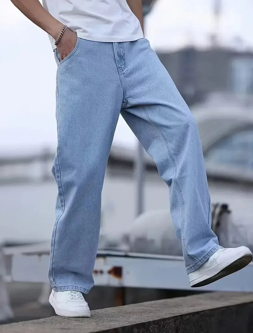 Men's Jeans, Soft and Comfortable Fabric, Straight-Leg Design, .