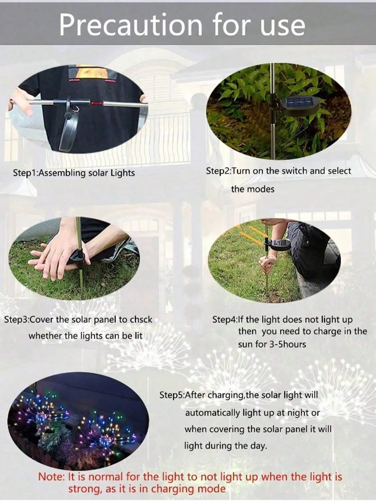 Solar Firework Lights Outdoor 2 Pack, 120LED Solar Starburst Garden Lights .