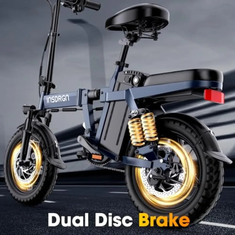 14 Folding Electric Bike for Adults with 1500W Peak Motor 20MPH Max Speed