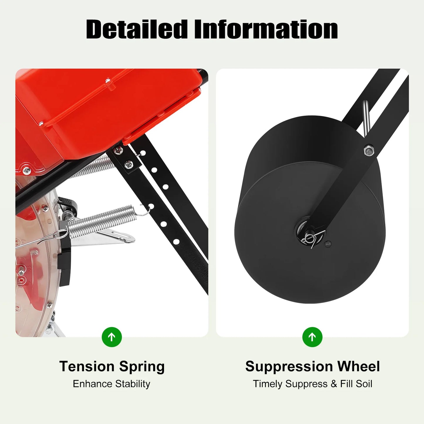 Hand-Push Seeder 10-Hole Garden Seeder Metal .