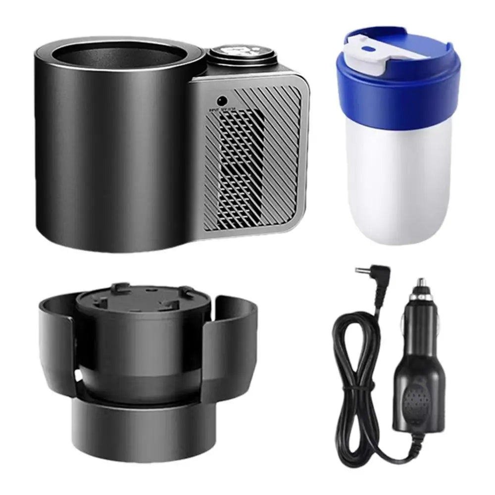 Car Cooling And Heating Cup Holder With Coffee Cup 2 In 1 12V 36W Intelligent Auto Heater Cooling Travel Mug .