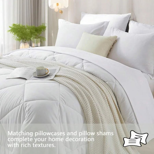 5/7 Piece Solid Color Bed Comforter Set Queen, Creative Geometric Pattern Design,.