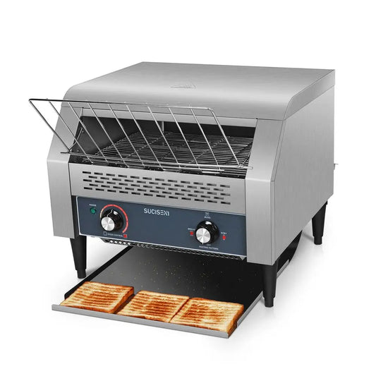 Commercial Conveyor Toaster .3 Slice at Time 2600W Bun Toasters with Dual Heating Tube for Bagel
