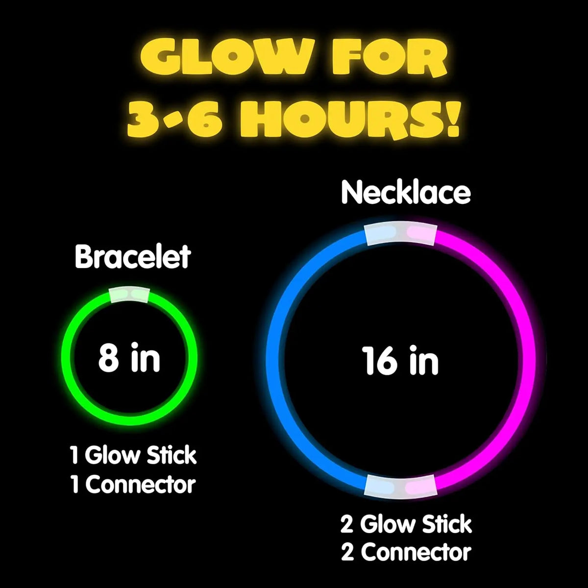 144/400/800 Pcs 8" Glowsticks Halloween Supplies Pack Glow in the Dark Party Favors.