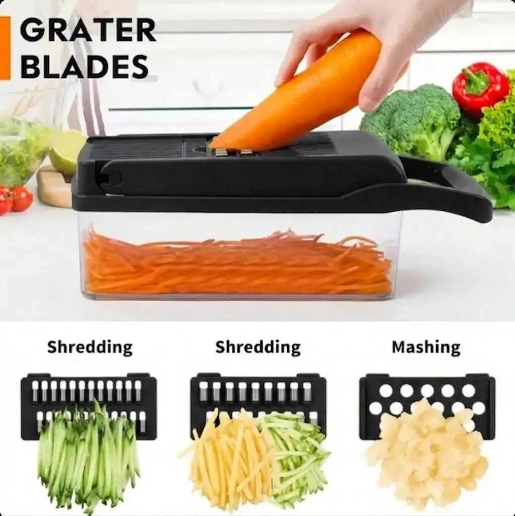 [Black Vegetable Slicer] 16-In-1 Multi-Functional Vegetable Chopper, Professional Onion Dicer, .
