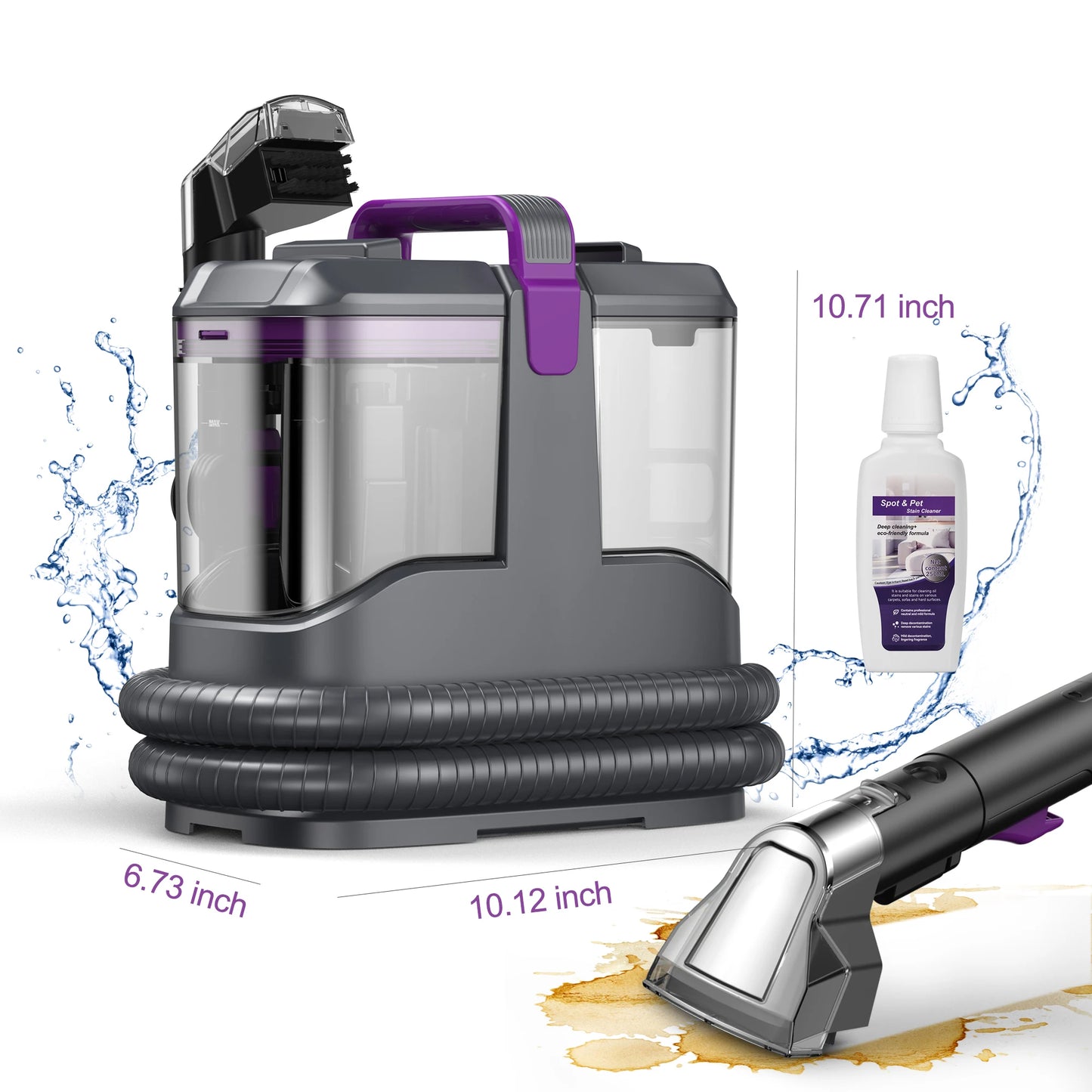 .Portable Carpet & Upholstery Cleaner Machine, 15Kpa 13.5ft Corded Spot Cleaner.