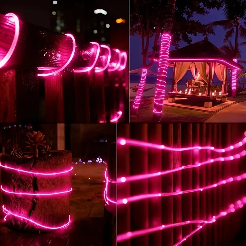 New 1 Sets of Valentine's Day Outdoor Tubular String Lights, 100 LED String Lights, Waterproof Fairy Lights, 8 Lighting Modes, .