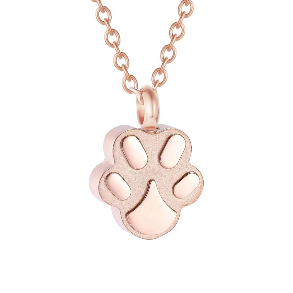 Pet Cremation Jewelry for Ashes Pendant Paw Print Pet Urn Necklace .