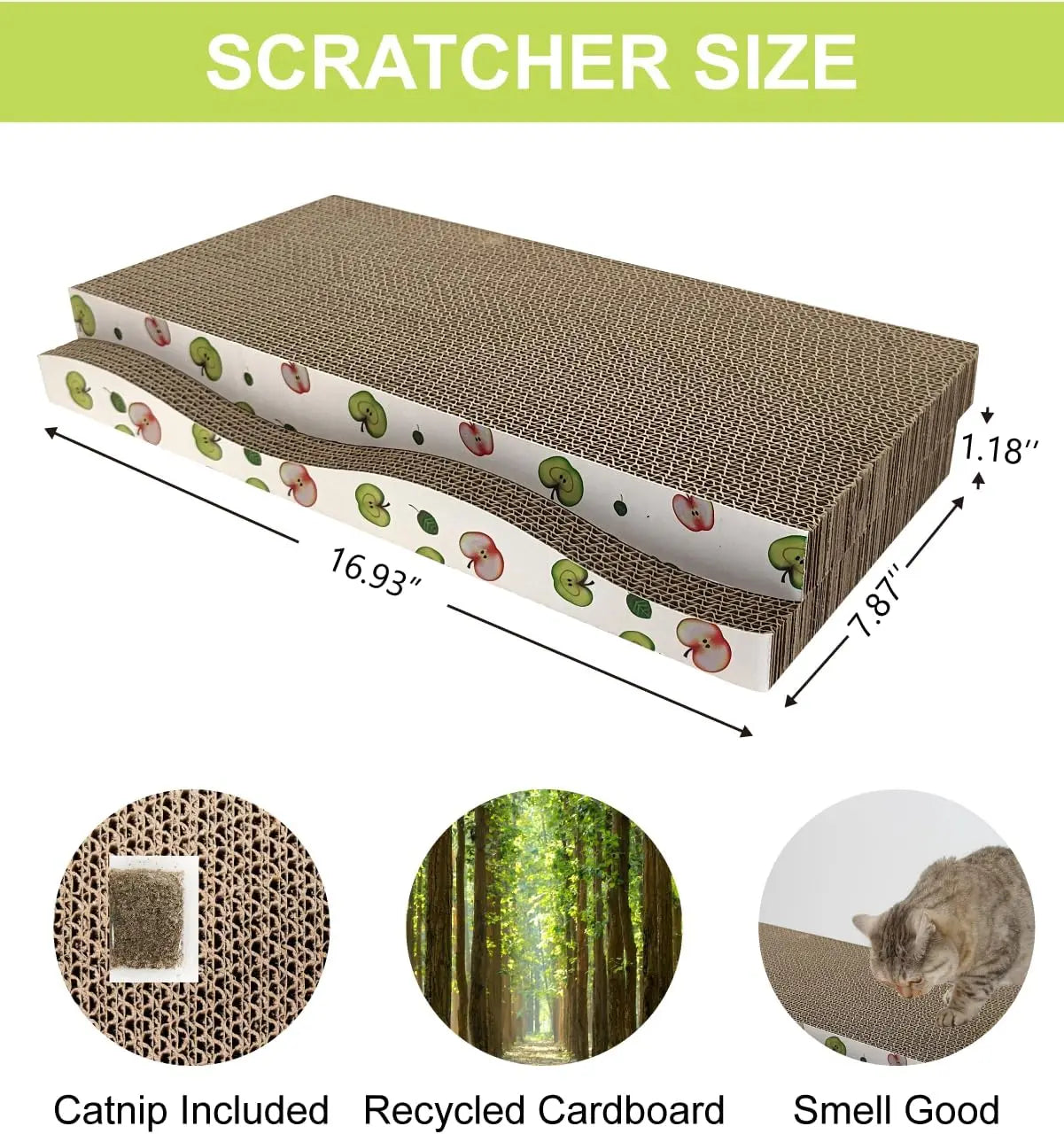 Cat Scratching Board, 2-Pack Corrugated Cat Scratcher