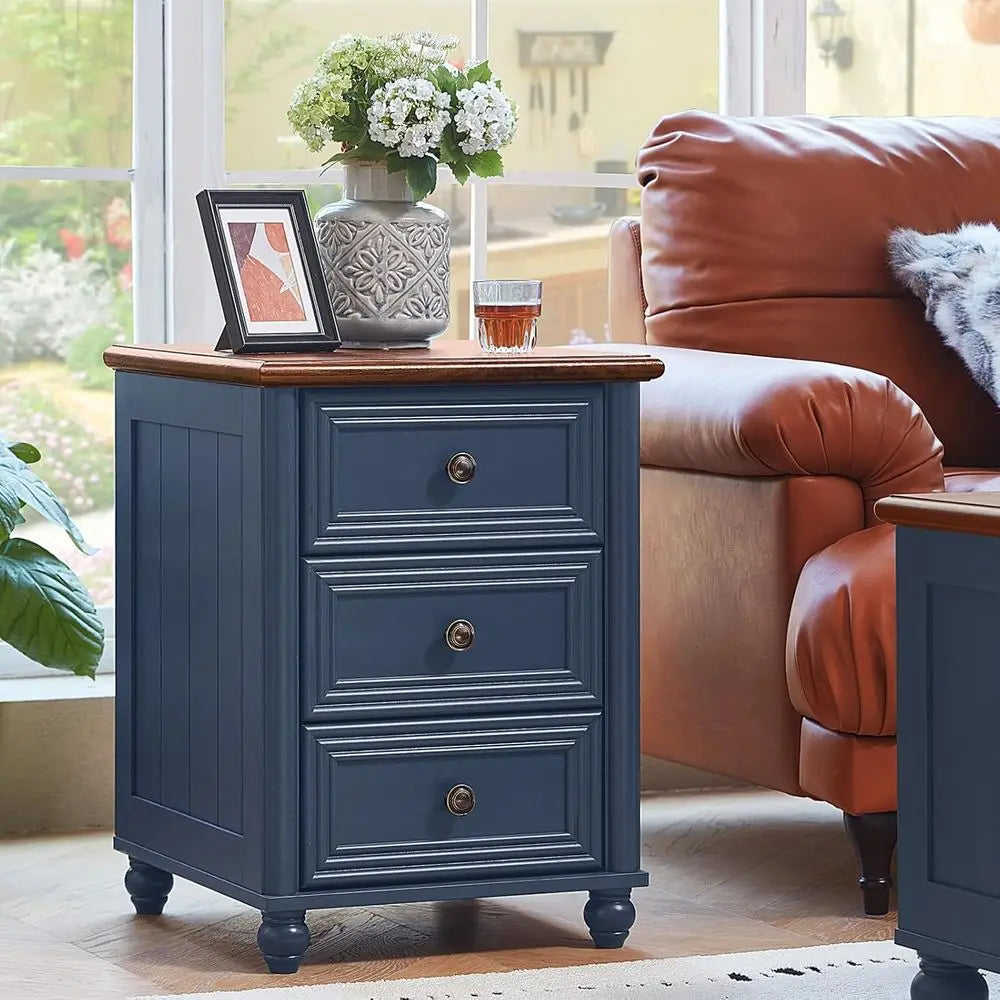 4-Piece Wooden Bedroom Furniture Set: 6-Drawer Dresser & 43.5 Tall Chest, 18 Column Nightstands
