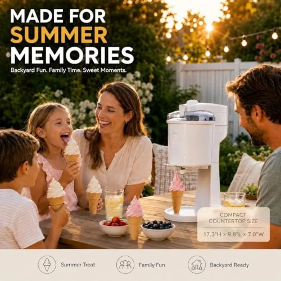 Soft Serve Ice Cream Machine with Freezer Bowl, 1.0 Qt Homemade Swirl Ice Cream Maker,. Frozen Yogurt