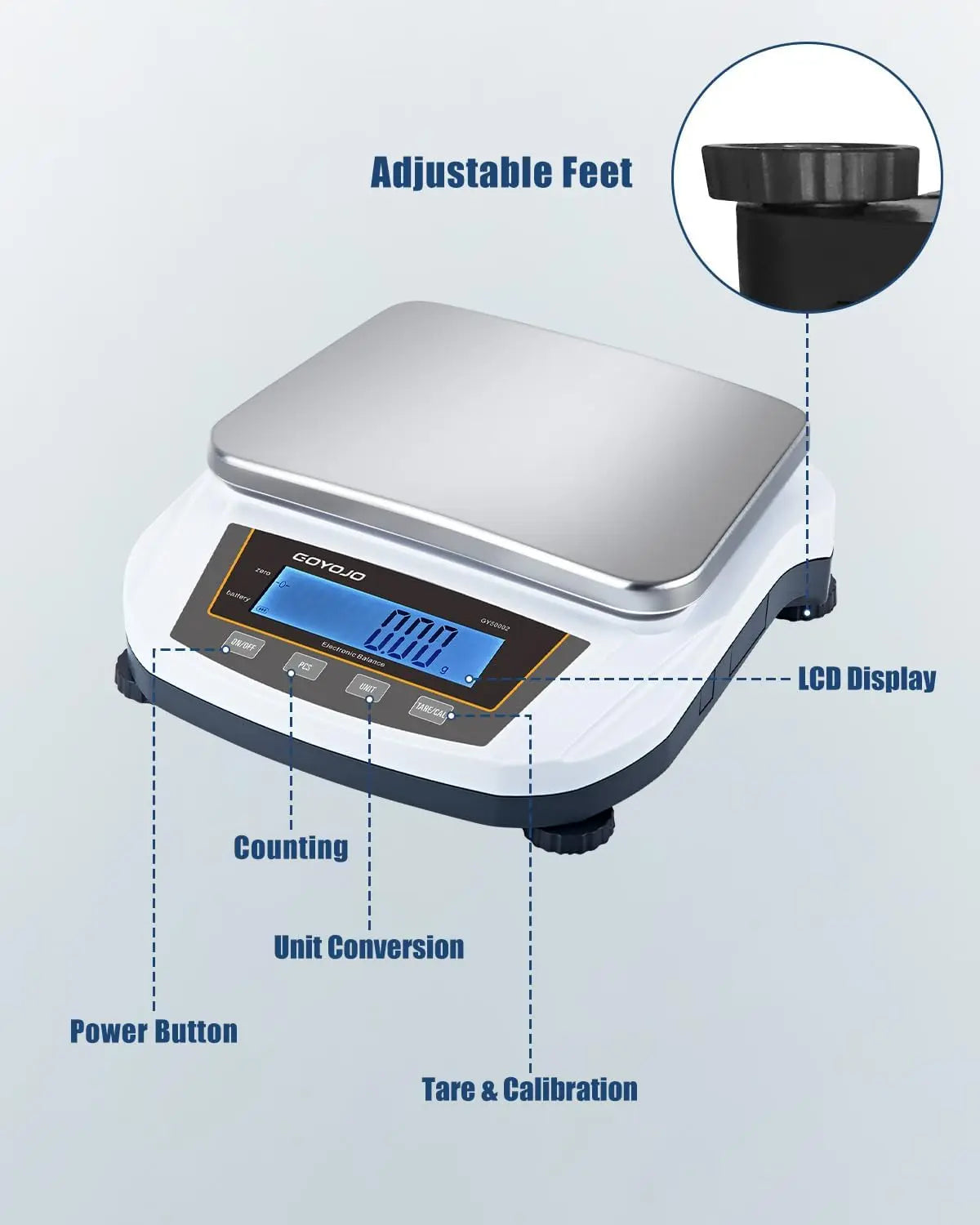Lab Scale 5000g/0.01g High Precision Digital Scale Analytical Balance Electronic Scale.
