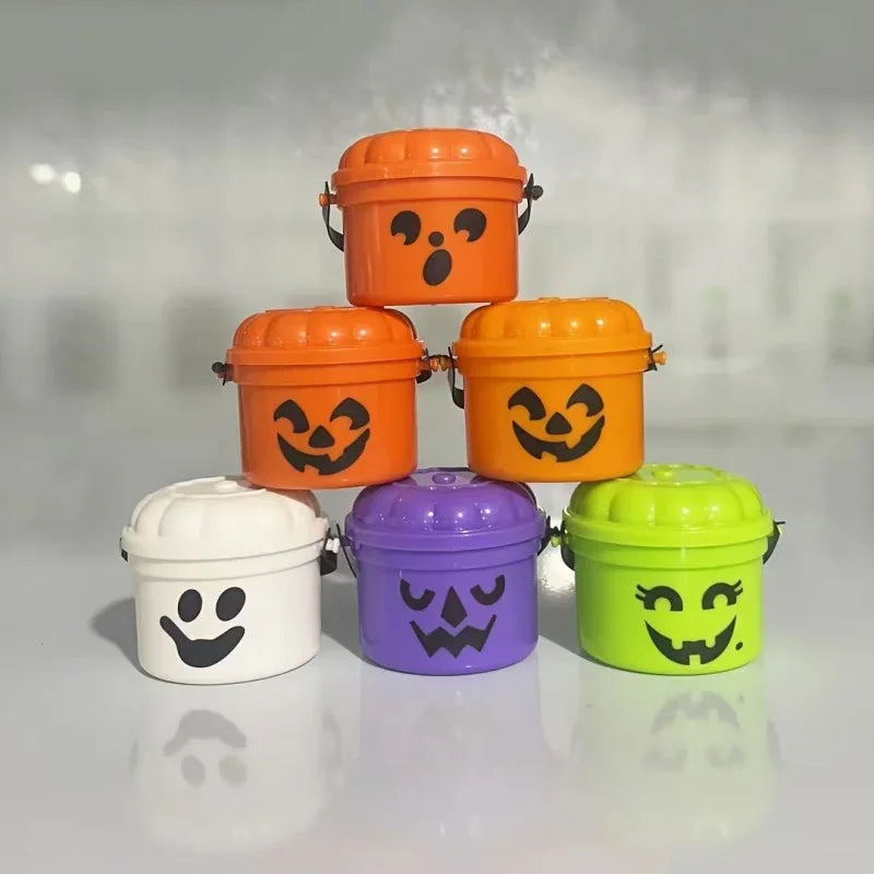 Halloween Pumpkins Small Bucket Mini Pumpkin Shape Candy Jar Basket.