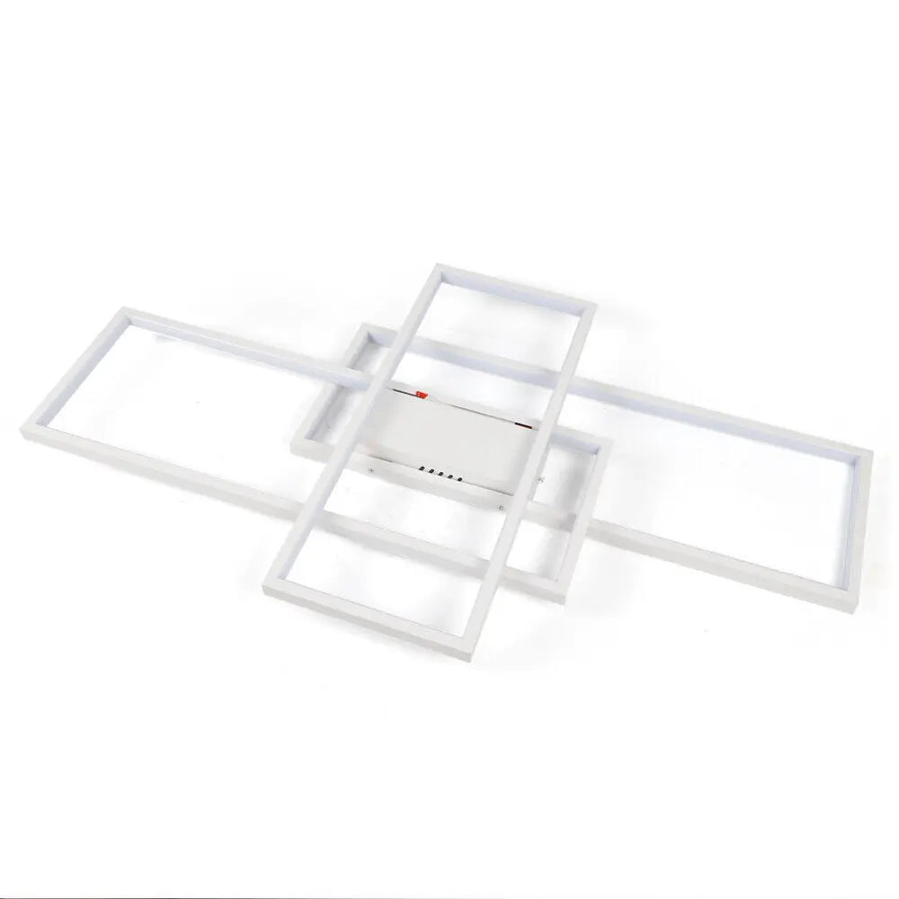 Modern LED Square Ceiling Light Dimmable Flush Mount Living Room Chandelier Lamp W/ Remote