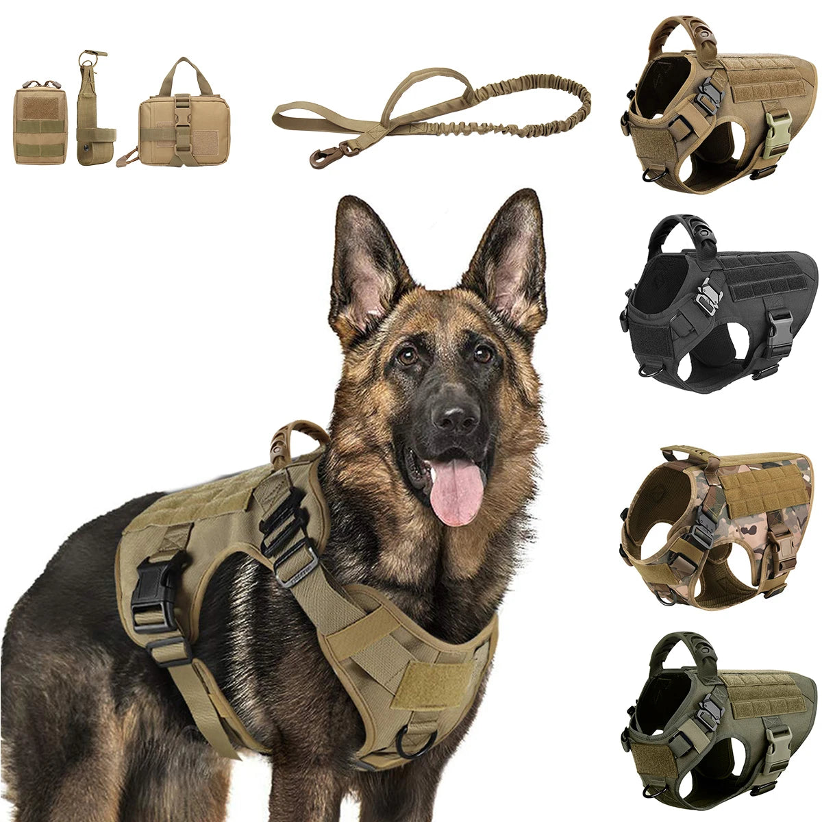 Large Dog Harness And Leash Set Pet German Shepherd Malinois Training Walking Vest Dog