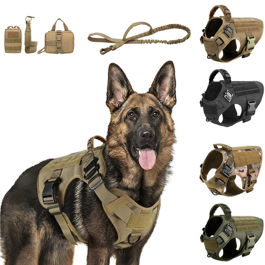 Large Dog Harness And Leash Set Pet German Shepherd Malinois Training Walking Vest Dog