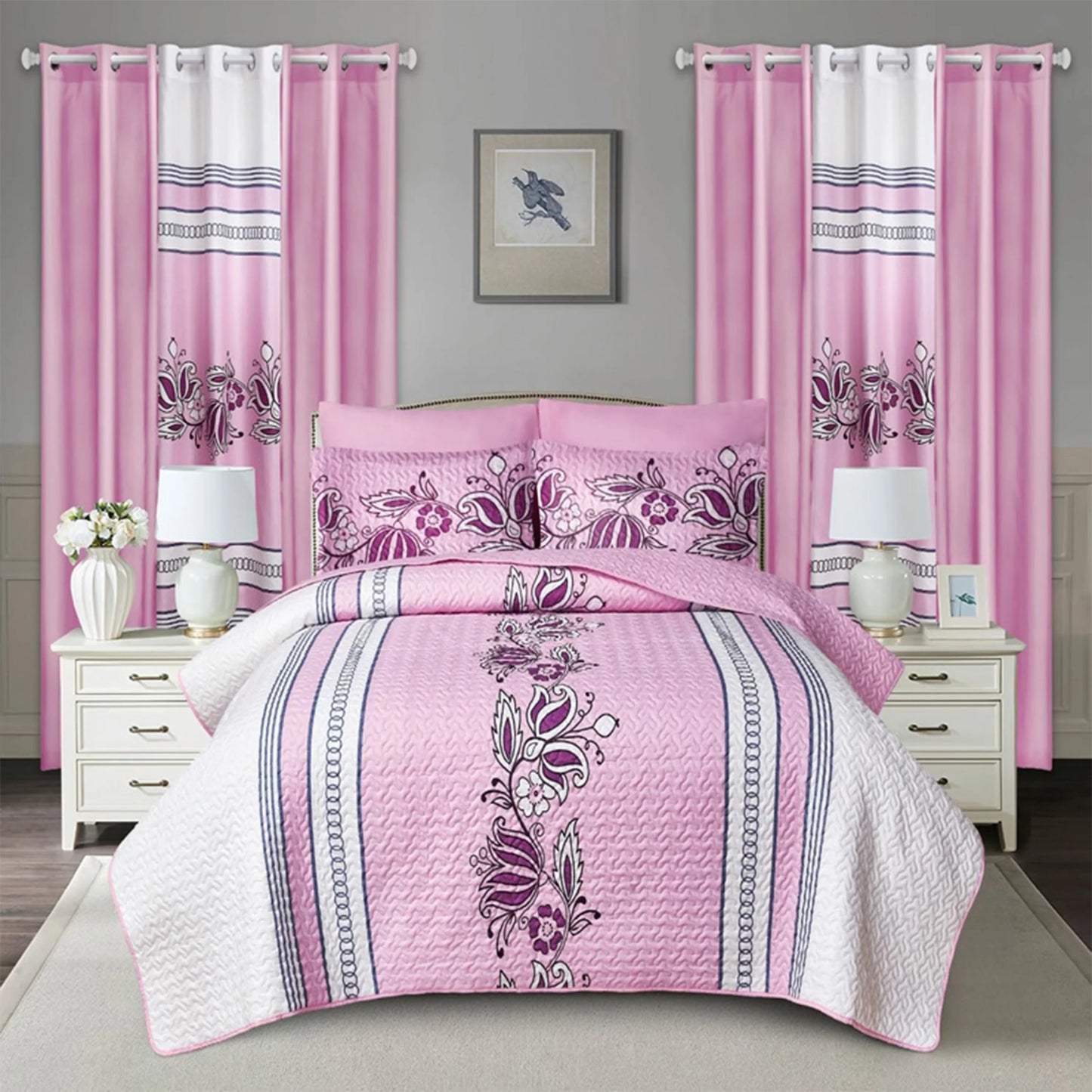 10 Pcs Printed Bedspread Set Luxury High Quality Quilt Set Quilting Thin Comforter Set All Season