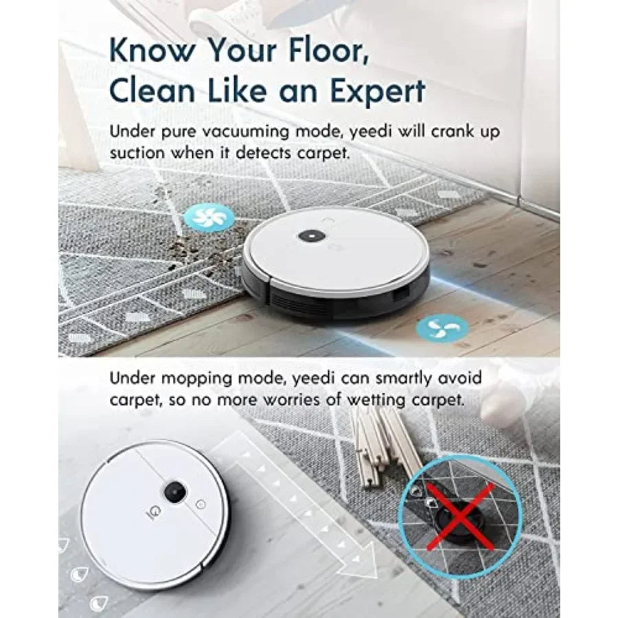 Vac Station Robot Vacuum and Mop for Home Use Plastic, Black Self-Emptying 3-in-1 Cleaner .