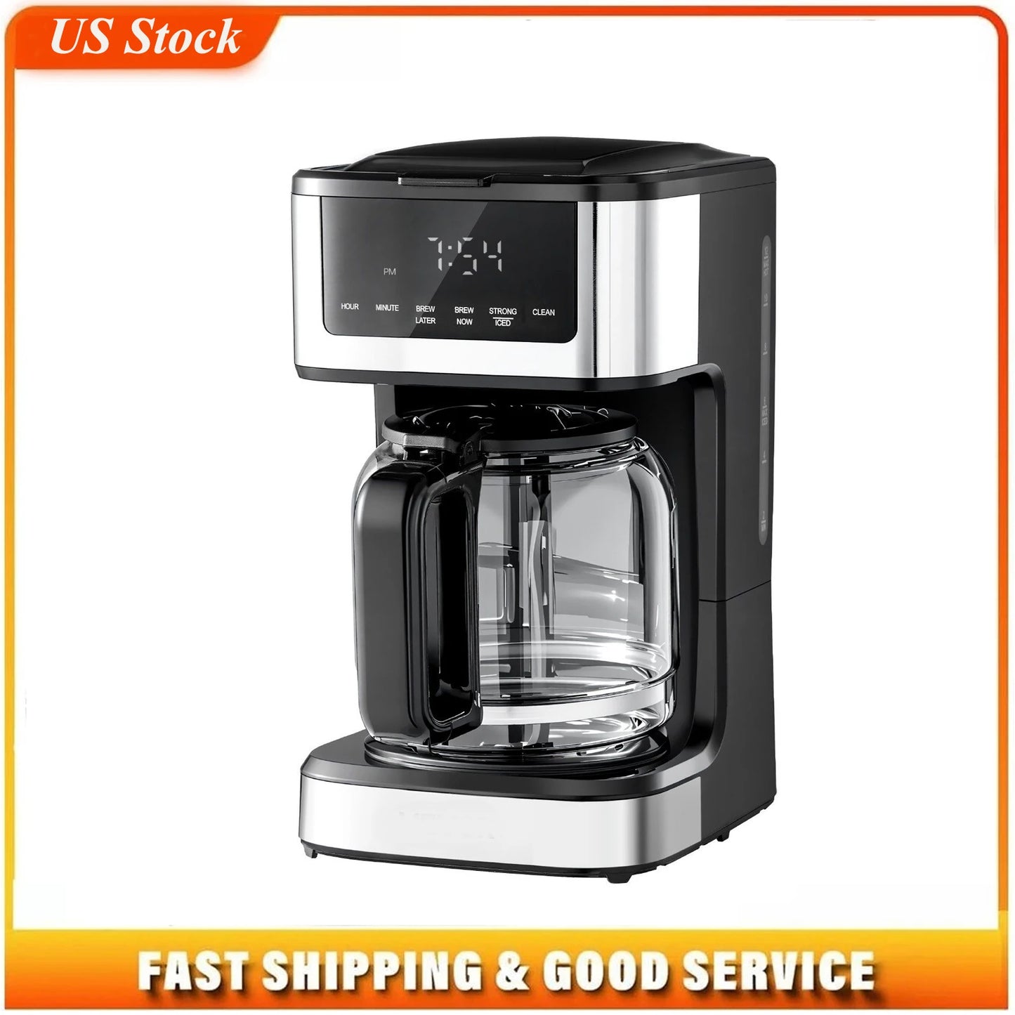 Programmable Coffee Maker, 12 Cup Programmable Drip Coffee Makers with Touch Screen, 4.