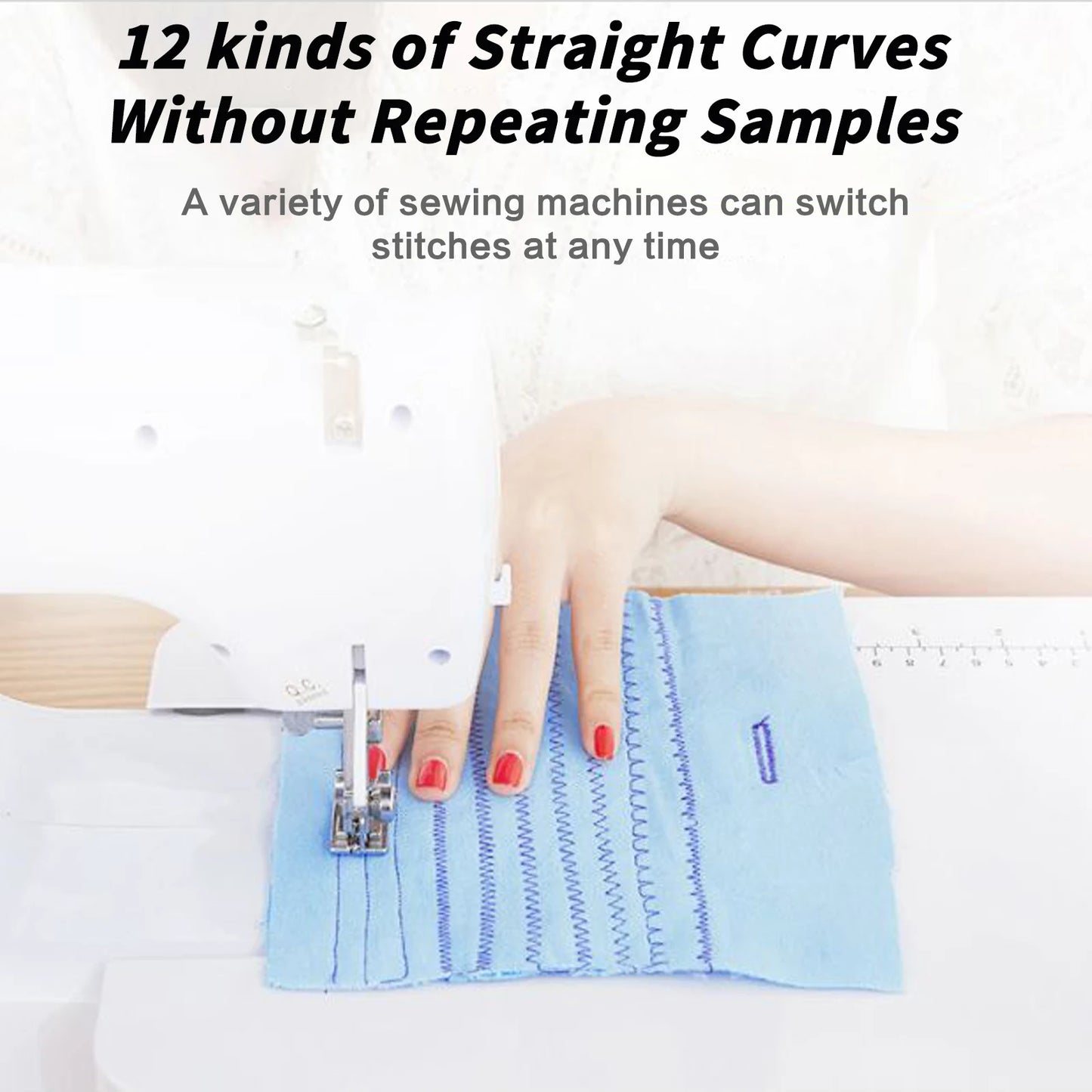 12 Stitches Mini Sewing Machine Home Multifunctional Electric Double Thread Sewing Machine Replaceable presser foot design US