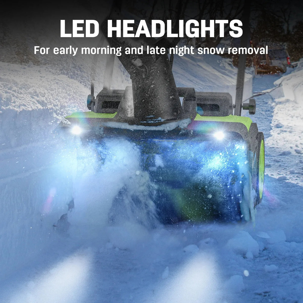 Deli 2x21V Cordless Snow Blower 20 Inch Brushless Snow T.2 Batteries and Charger .