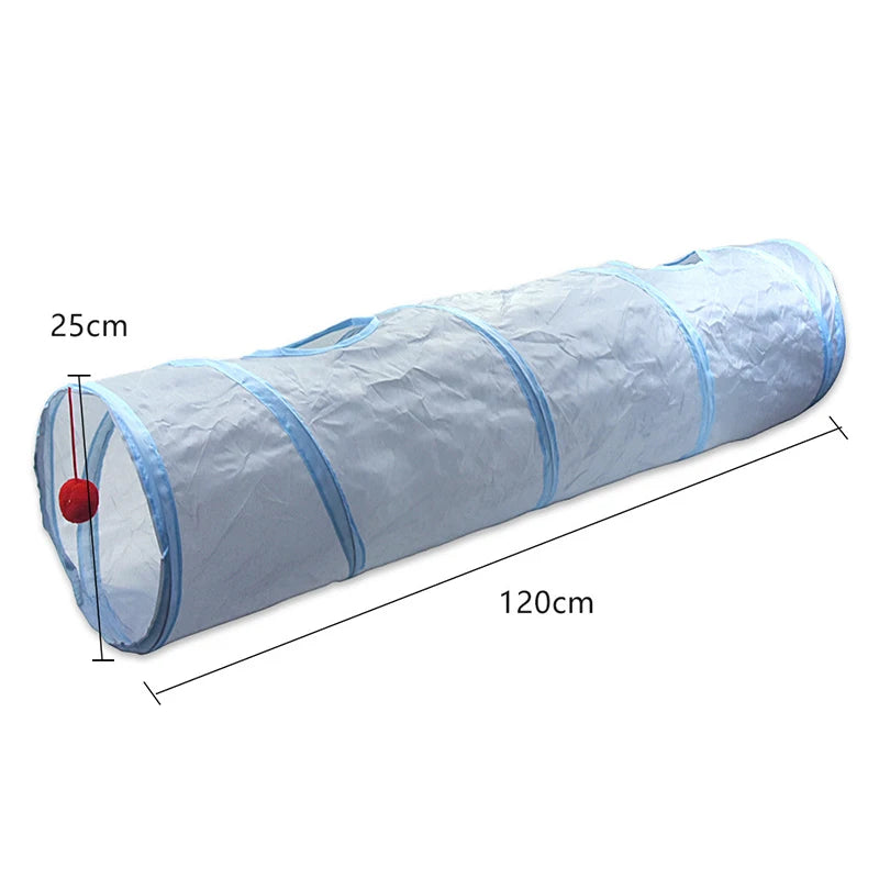 Cat Toys Gray 3-Way Foldable Pet Cat Tunnel Tube Toy