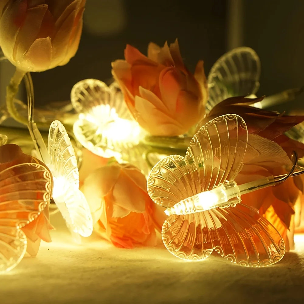 19.05ft Warm White USB- Curtain Lights with 8 Lighting Modes & Multi-Shape String Lights Suitable .(No Curtain Included)