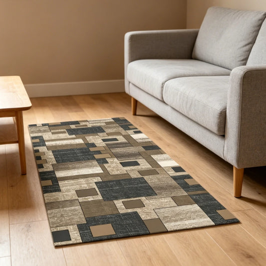 Geometric floor rug