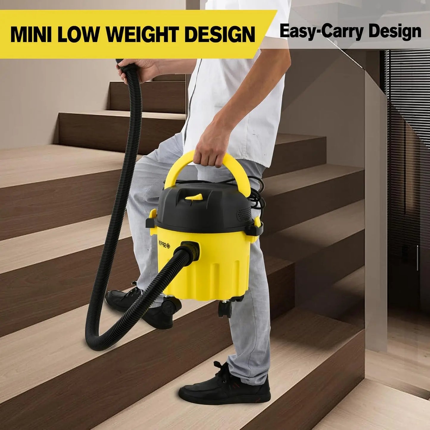 3-in-1 Wet Dry Vacuum, 2 Peak HP, Portable Shop Vacuum Cleaner . Pet Hair, Hard Floor,.