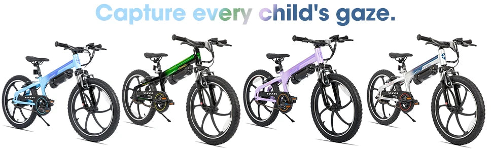 Kids' Electric Mountain Bike for Boys, Girls & Teens Ages 7+, 20 Inch Ebike with 250W Brushless Motor, 15 Miles Range & 15.5MPH Speed, Removable Battery & Dual V-Brakes,.
