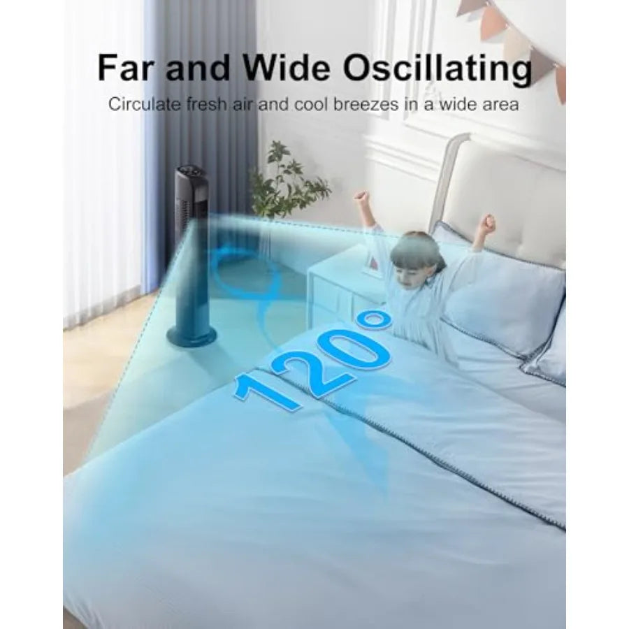 Oscillating Tower Fan with Remote