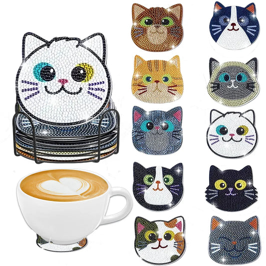 10-piece diamond painting coaster set,