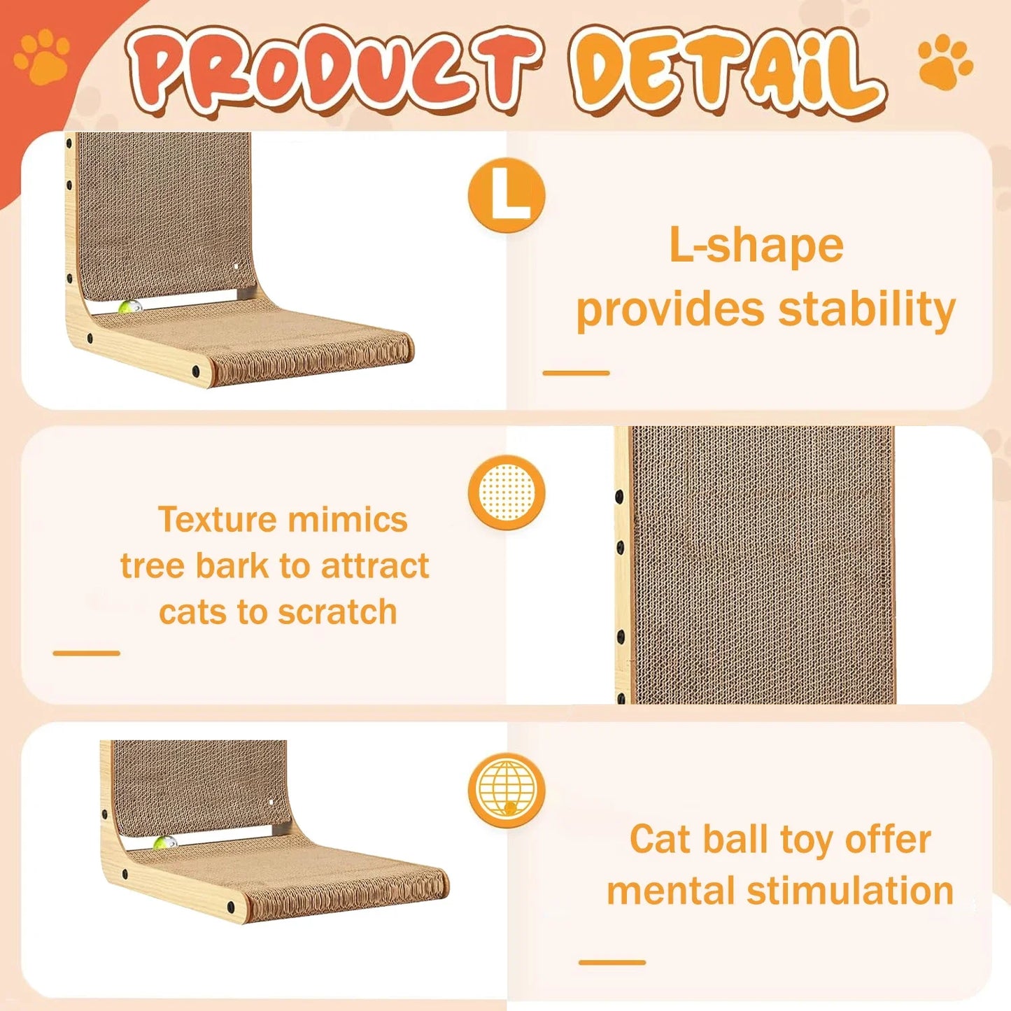 2pcs/6pcs L Shape Cat Scratching Post, 23.6 Inch Indoor.