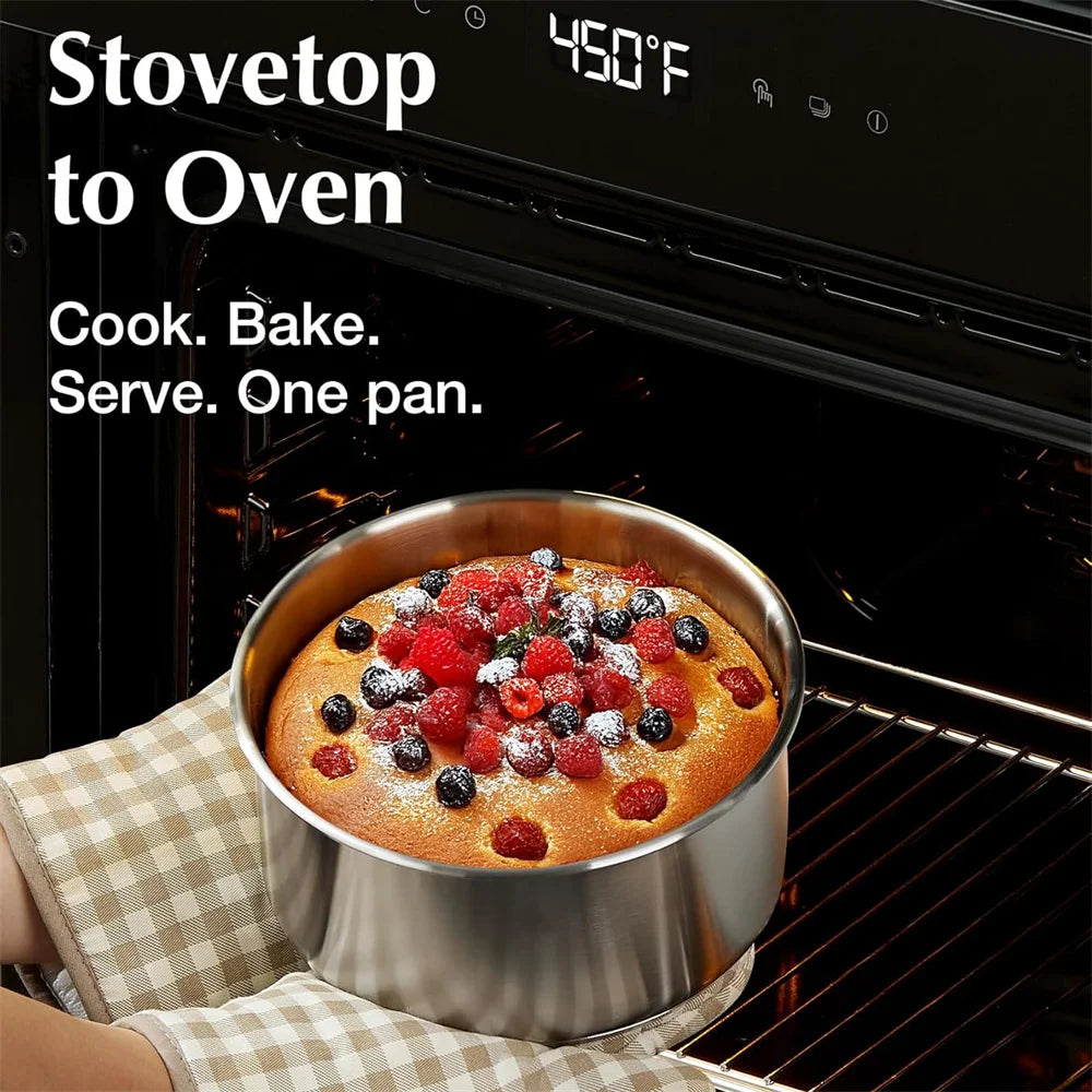 . 11-Piece Stainless Steel Cookware Set 18/10 Stainless Steel Pots and Pans With Detachable Handle .