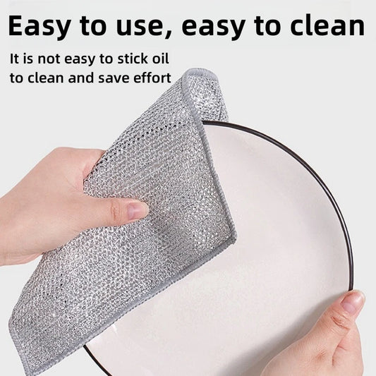 Magic Cleaning Cloth Thickened Double -sided Metal Steel Wire Rags