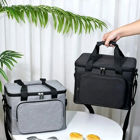 Insulated Lunch Bag, Large‑Capacity Leak‑Proof Cooler Tote Bag with Shoulder Strap, Multi‑Pocket Thermal Food Carrier. Portable Aluminium Foil Insulation .