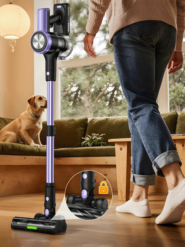500W/55KPA Self-Standing Cordless Vacuum Cleaner,60 Mins Handheld Vacuum. Carpet/Pet Hair