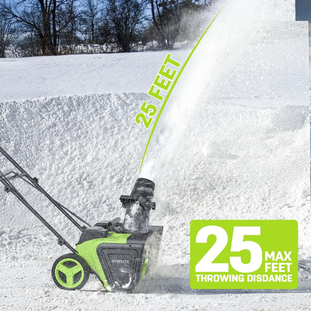 Deli 2x21V Cordless Snow Blower 20 Inch Brushless Snow T.2 Batteries and Charger .