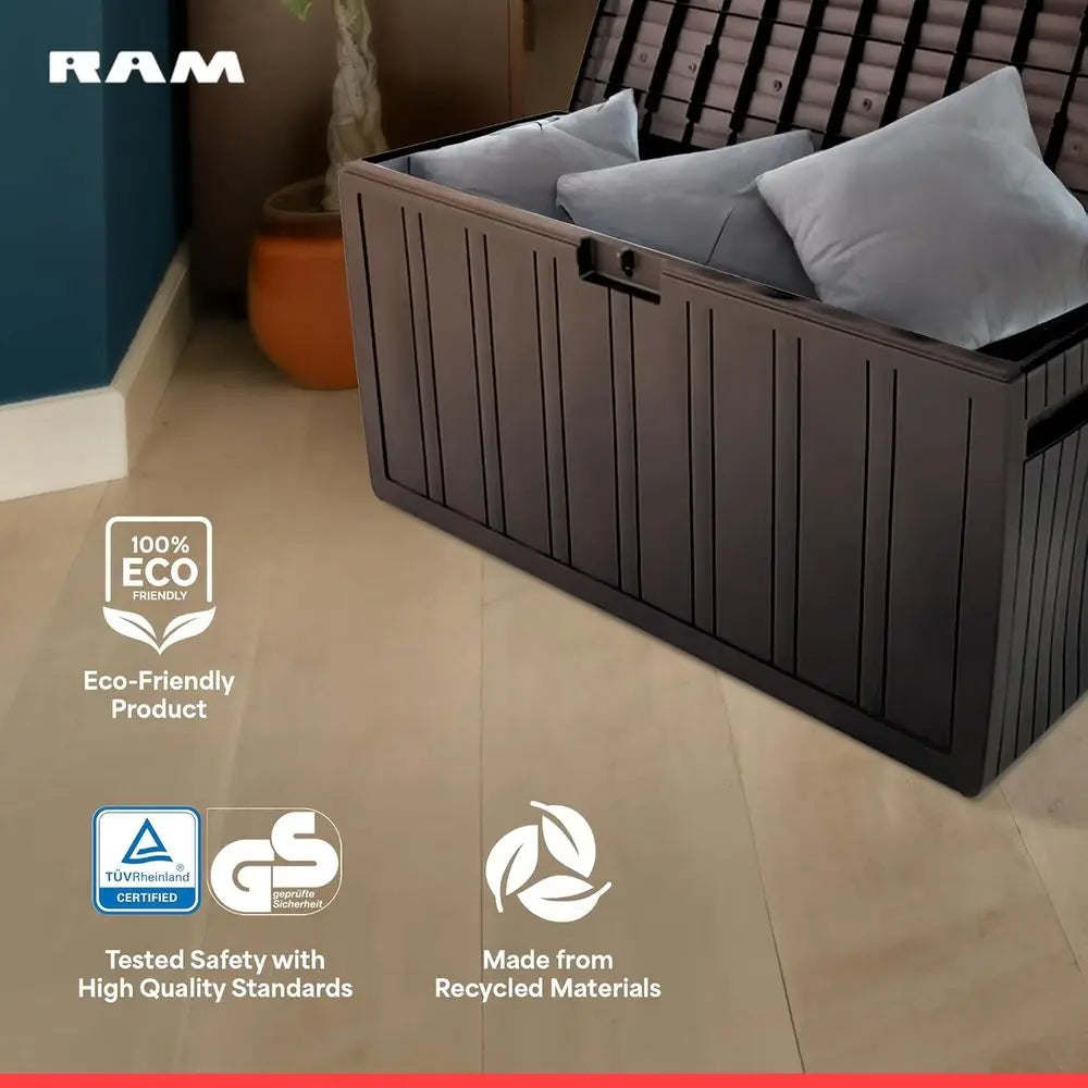 71 Gallon Plastic Outdoor Backyard Storage Bin Deck Box