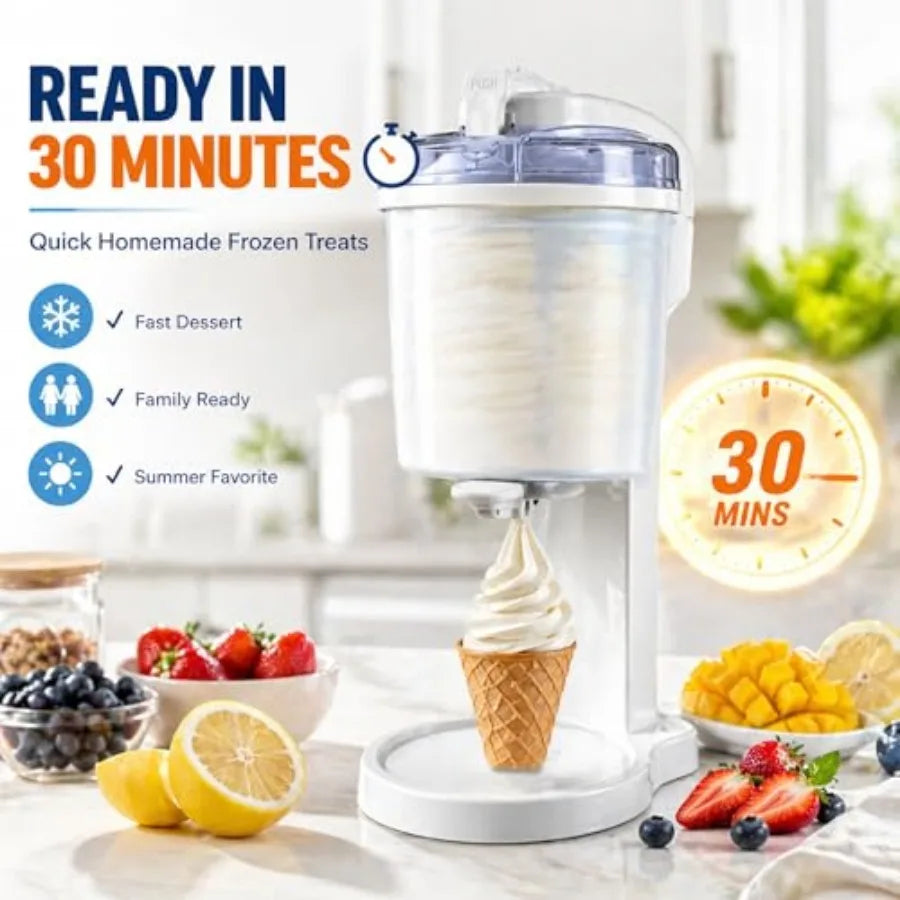 Soft Serve Ice Cream Machine for Home, 1 Quart Ice Cream Maker Machine with Freezer Bowl, .