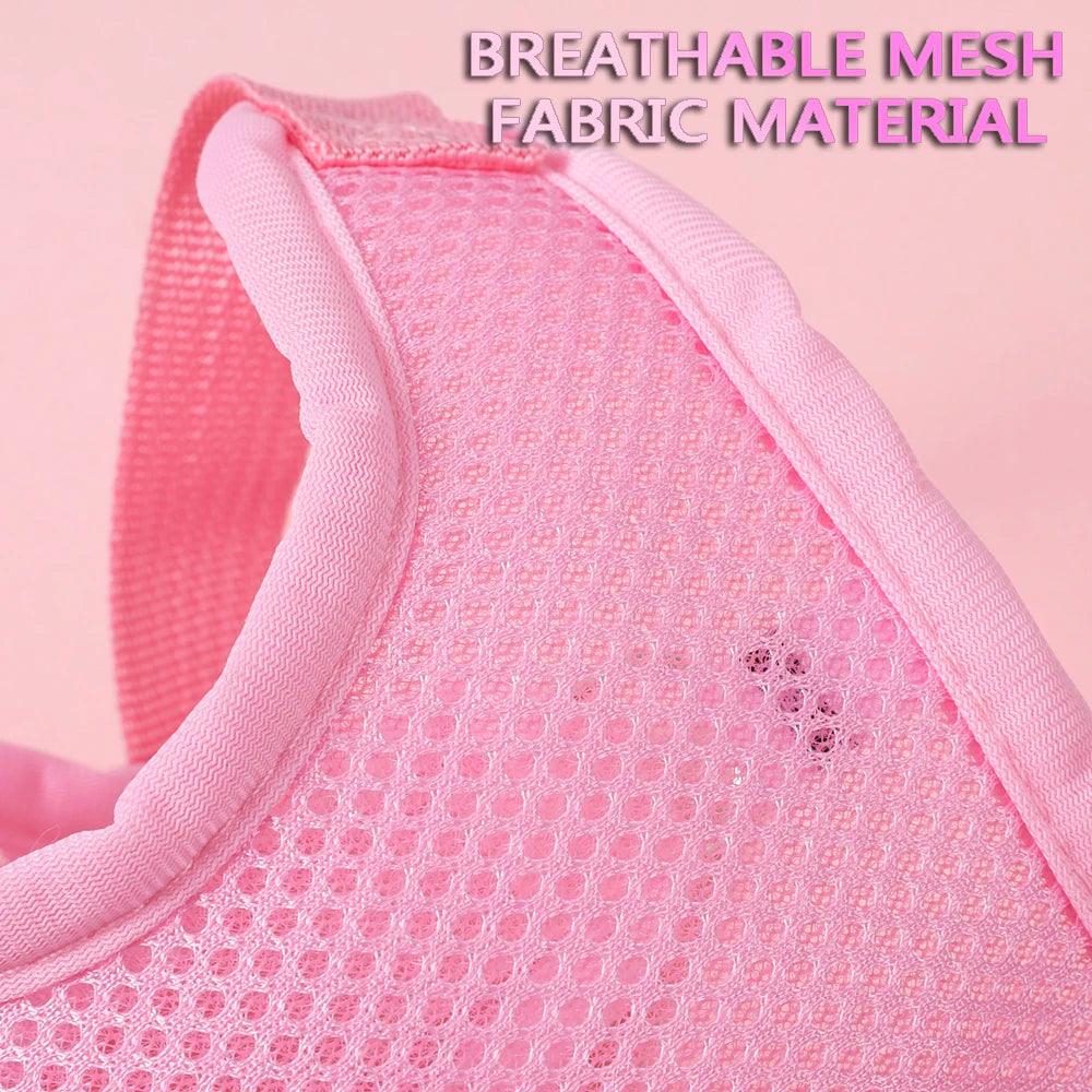 New Breathable Cute Cat Harness Set Butterfly Small Dog Harness.