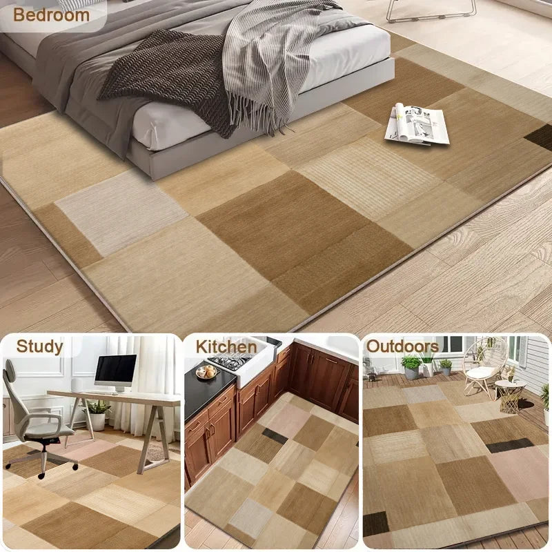 Nordic Minimalist Geometric Color Block Large Living Room Carpet