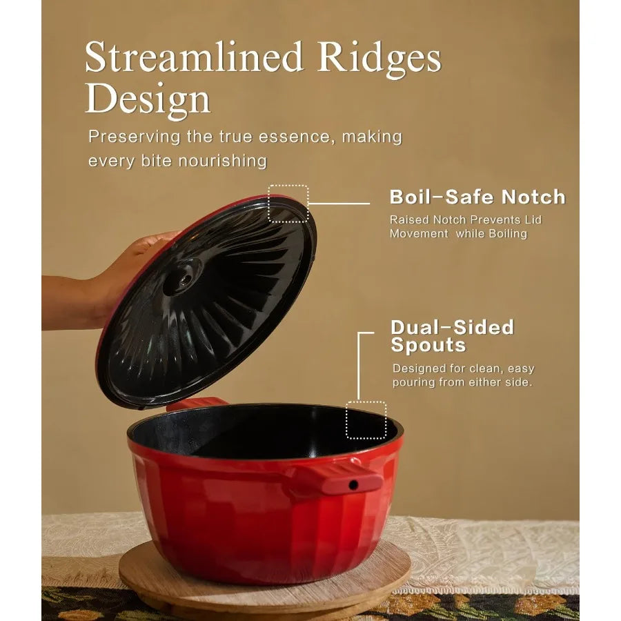 Nonstick Ceramic Cookware Set 7 Piece Titanium Cast Aluminum Pots and Pans Set with Lids.