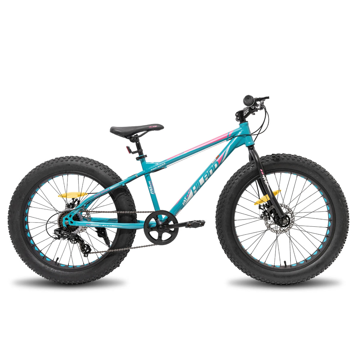 Hiland 20/24/26 Inch Kids Mountain Bike Fat Tire Dual-Disc Brake Shimano 7-Speed Beach Bicycle for Ages 5+ Years Old Boys And Girls