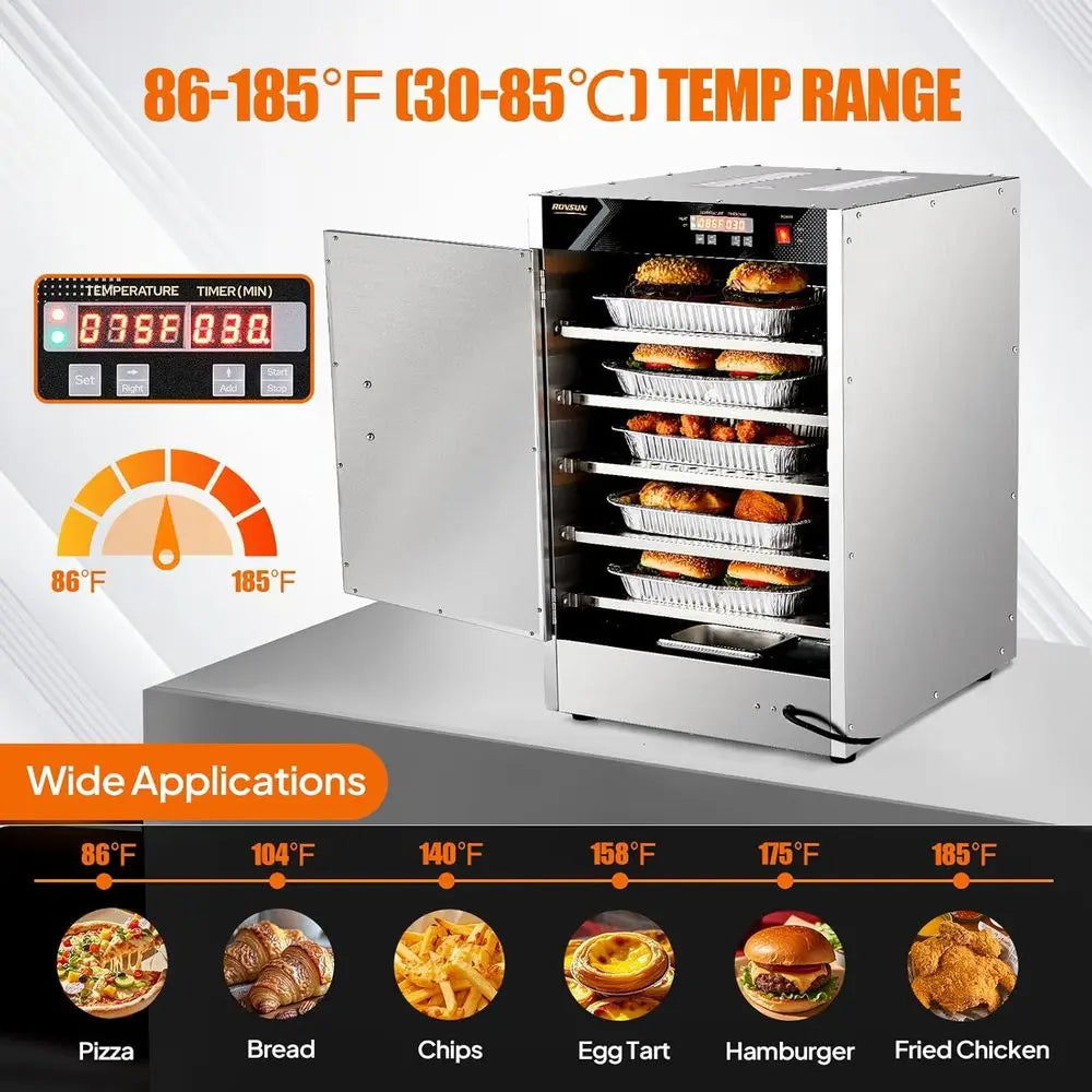5-Tier Commercial Food Warmer, Hot Box Food Warmer .w/Removable Shelves Water Tray,. Electric