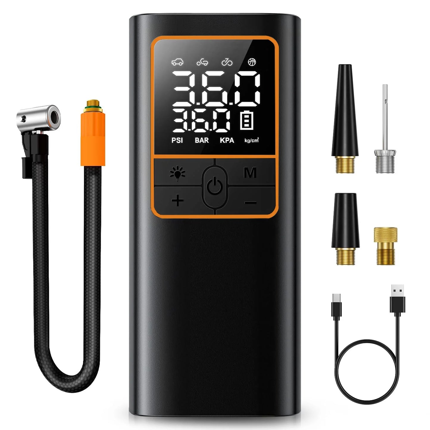 Tire Inflator Portable Air Compressor- 150PSI & 20000mAh . with Digital Tire Pressure Gauge