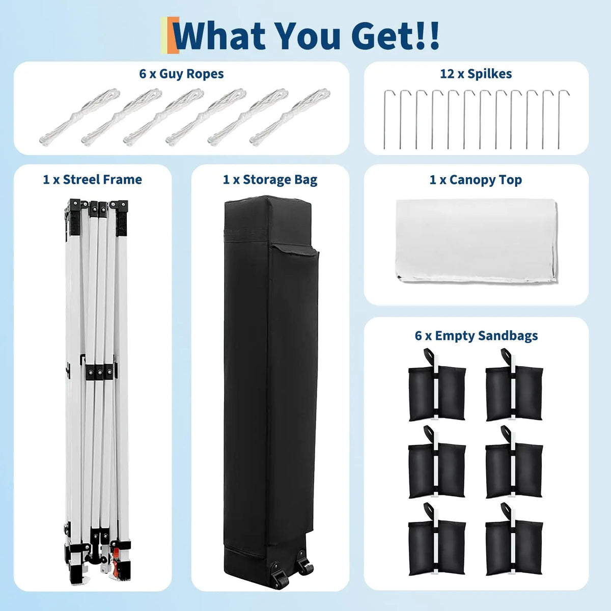 10x20 Pop Up Canopy with 6 Sidewalls,. Heavy Duty Outdoor Instant Canopy Tent with Portable Roller Bag, Silver Coated Top, 3 Adjustable Height, Sandbags, White