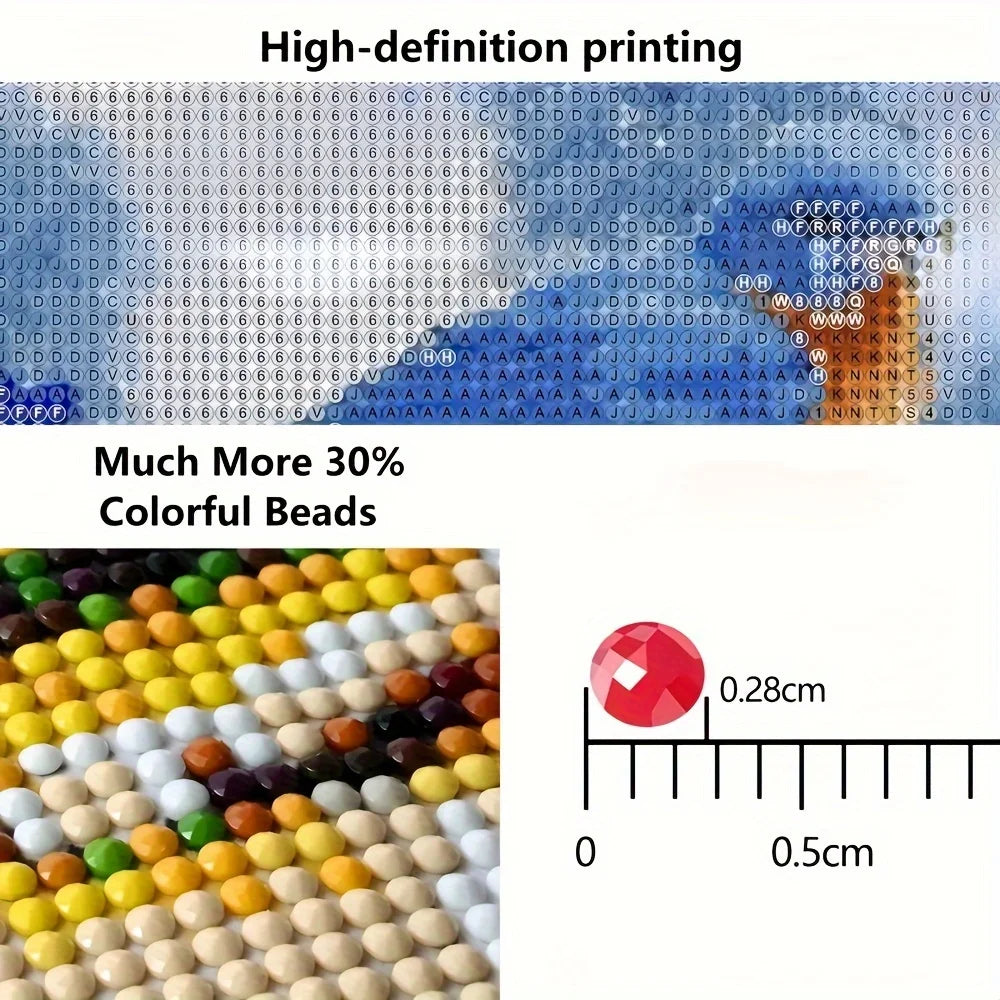 5D DIY Diamond Art Full Mosaic Craft Kit Eye-Catching Visual Effect .