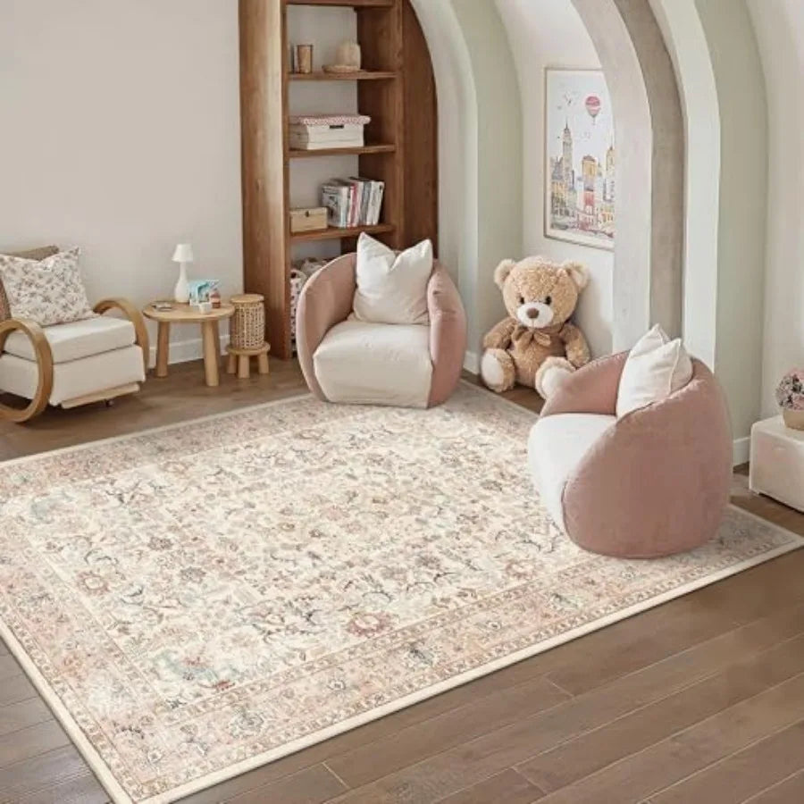 6x9 ft Pink Washable Area Rugs