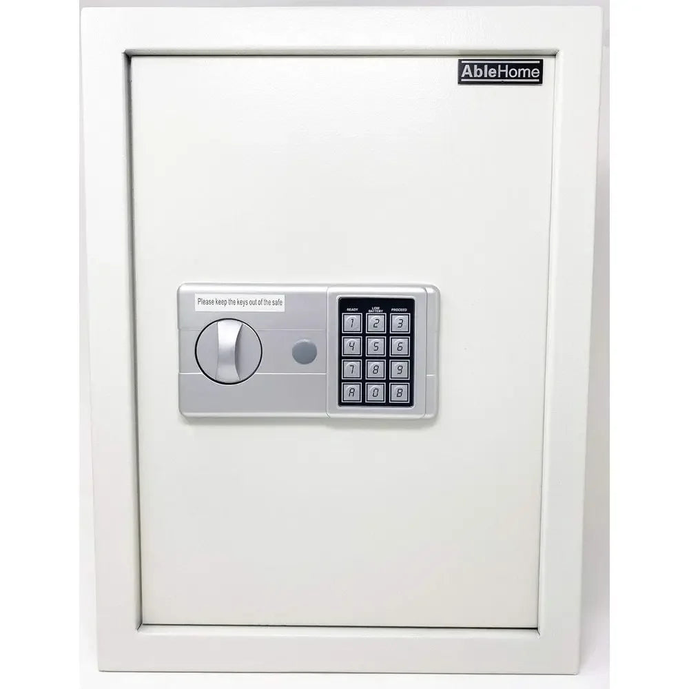 Electronic Safe with Wall Mount for Firearms and Valuables - White/Light Grey